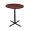 Cain Cain Cafe Table, 36 W, 36 L, 42 H, Wood, Metal Top, Cherry TCB36RNDCH - alternate 1